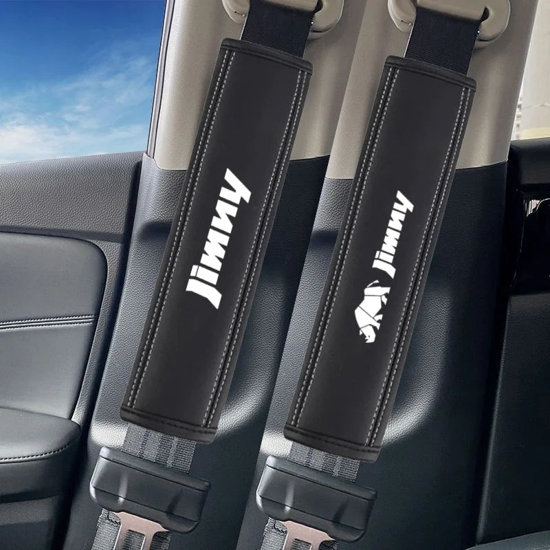 2Pcs Car Accessories for Suzuki Jimny Emblem 2015-2021 Leather Seat Belt Shoulder Cover Protection