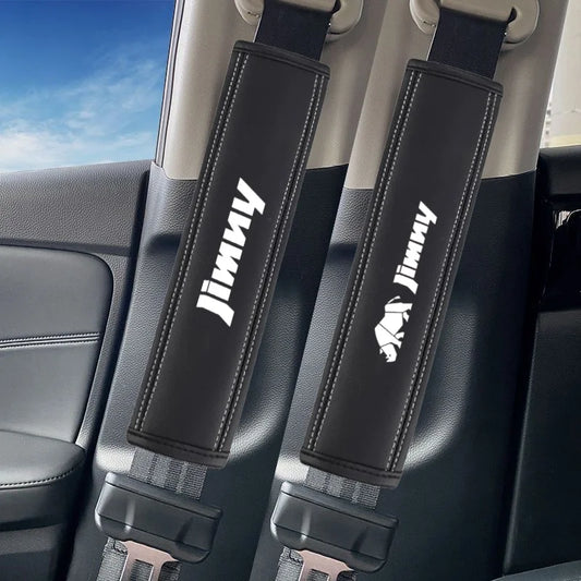 2Pcs Car Accessories for Suzuki Jimny Emblem 2015-2021 Leather Seat Belt Shoulder Cover Protection
