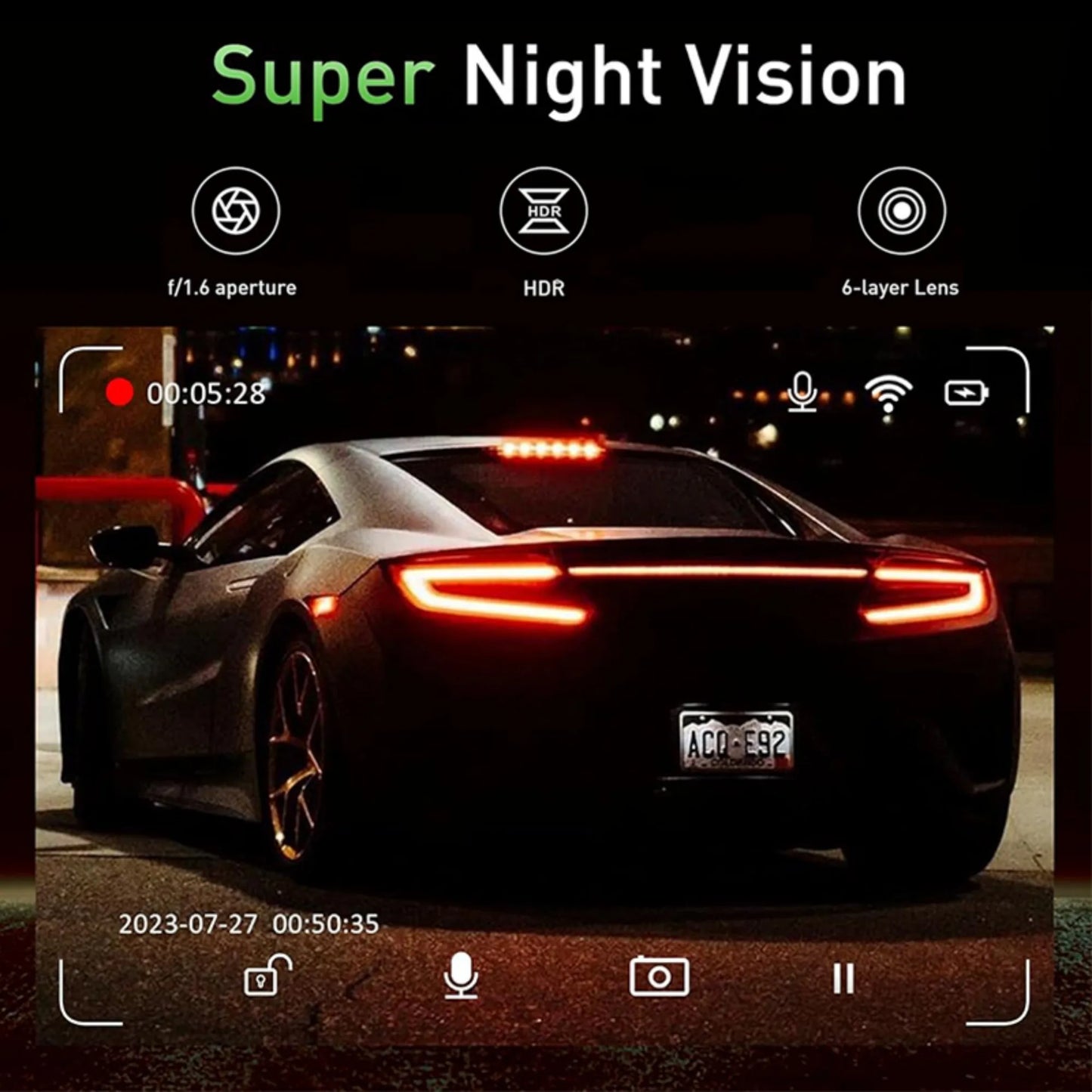 Dash Cam for Cars Car Camera Dash Cam 4K WIFI Camera for Car Front and Rear Dash Camera Black Box 24H Parking Mode Recorder