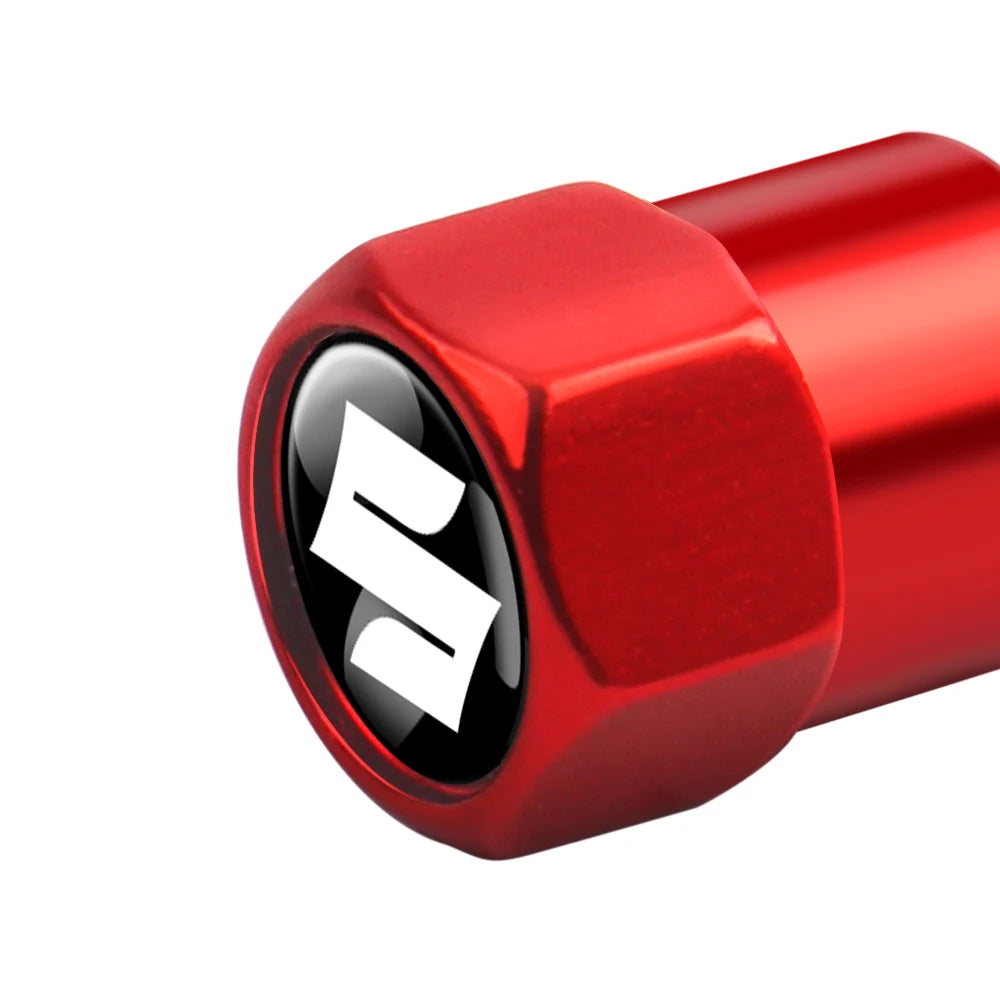 4Pcs/set Car Wheel Tire Valve Caps Air Stem Dust Covers For Suzuki Swift Sport Vitara Jimny SX4 Alto Splash Wagon Baleno Ignis