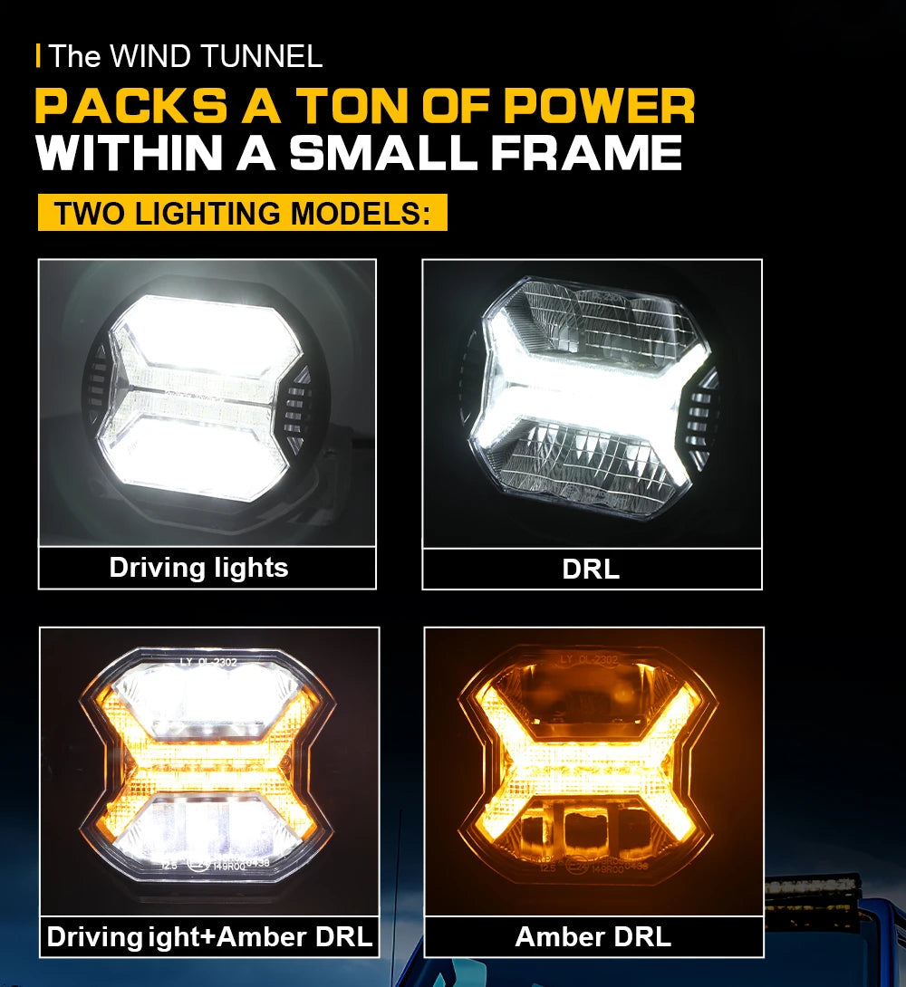 Emark Car LED Work Light bar 12V 24V Amber Drl Spot Light Bar for Truck Off Road 4x4 ATV UTV Boat Auxiliary Light for Motorcycle