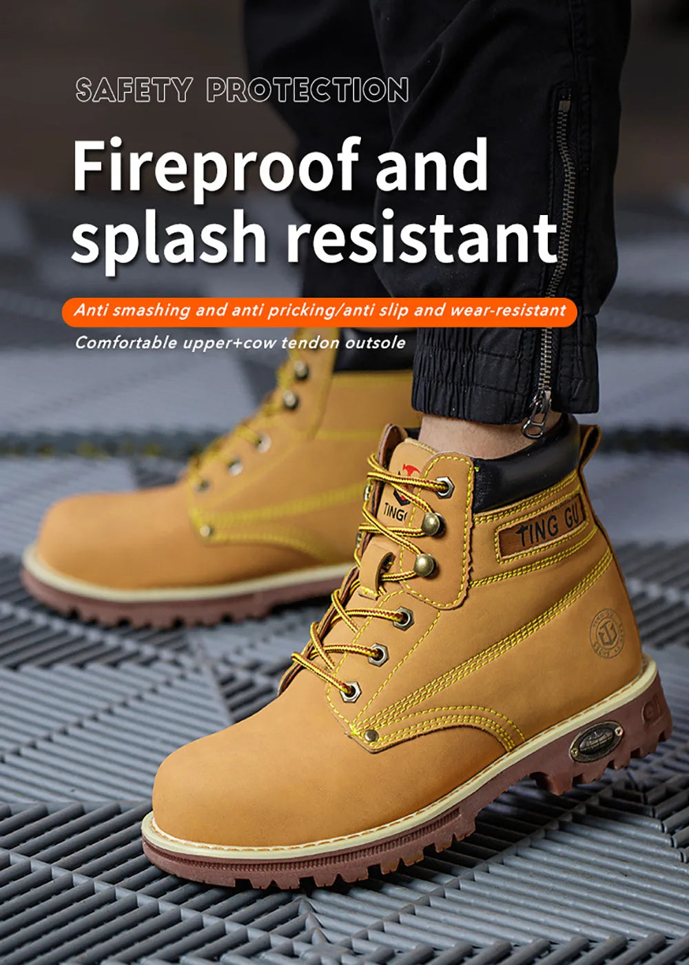 Waterproof Non-slip Boots - Leather Suede with anti-smash