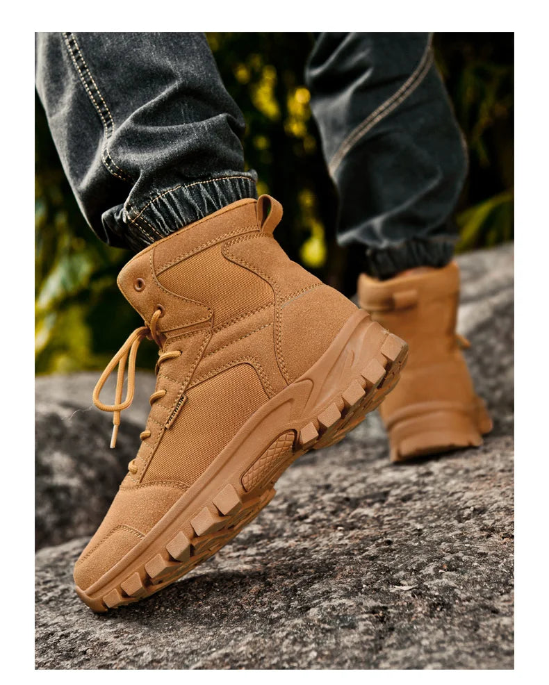 New Autumn-winter High-top Outdoor Boots - Desert Boots, Anti-slip and Wear-resistant Hiking Shoes, Mountaineering Shoes