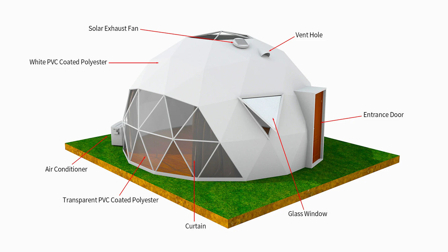 RUIDONG - Waterproof PVC Dome tent. Quick to install.