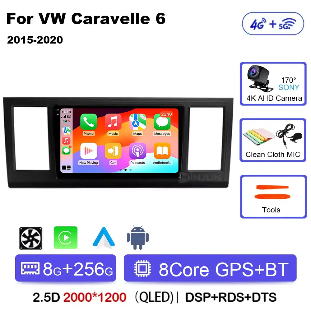 Android 15 Car Radio For VW Volkswagen Caravelle 6 T6 2015 - 2020 4G QLED