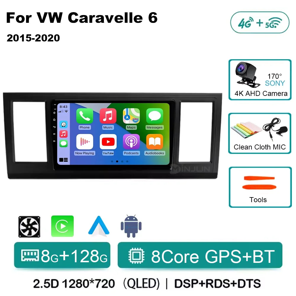 Android 15 Car Radio For VW Volkswagen Caravelle 6 T6 2015 - 2020 4G QLED