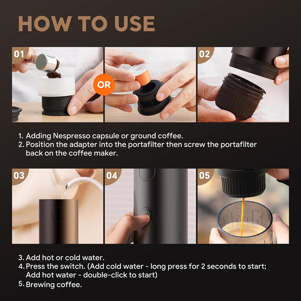 Capadeli Portable Espresso/Nespresso/Dolce Gusto, Italian Design Coffee Machine.