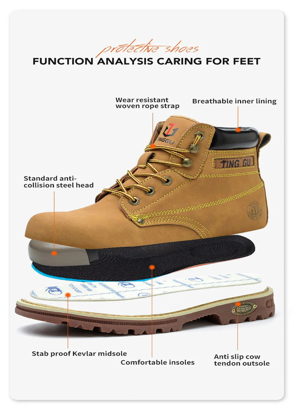 Waterproof Non-slip Boots - Leather Suede with anti-smash