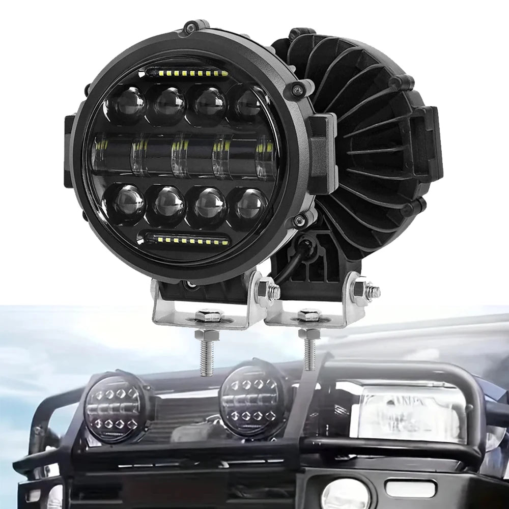 7 Inch 150W Round Spot LED Pods Light Bar High/Low Beam DRL led work Driving Lamp for Truck Jeep Off Road SUV UTV ATV Fog LED