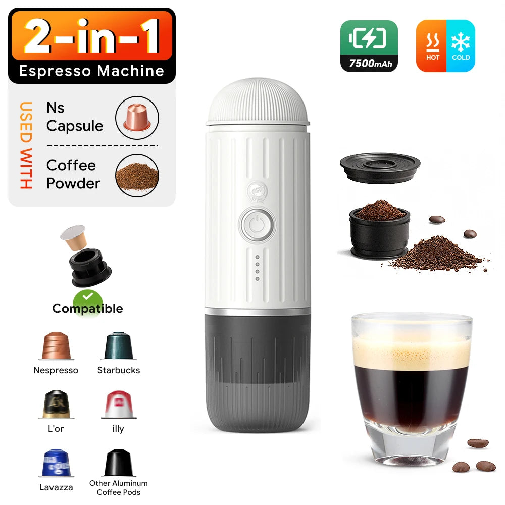 i-Cafilas: Auto, Wireless Electric Espresso Maker Fit Nespresso Capsule & Coffee Powder