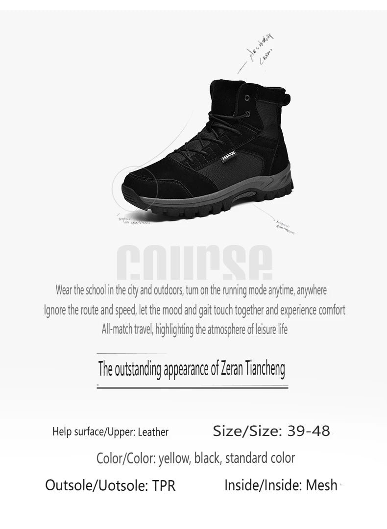 New Autumn-winter High-top Outdoor Boots - Desert Boots, Anti-slip and Wear-resistant Hiking Shoes, Mountaineering Shoes