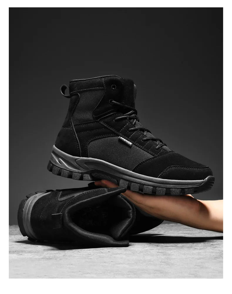 New Autumn-winter High-top Outdoor Boots - Desert Boots, Anti-slip and Wear-resistant Hiking Shoes, Mountaineering Shoes