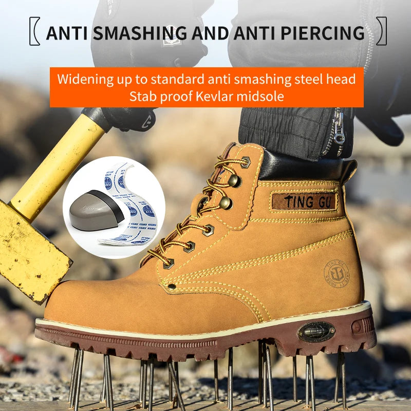 Waterproof Non-slip Boots - Leather Suede with anti-smash
