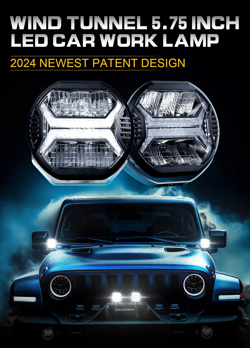 Emark Car LED Work Light bar 12V 24V Amber Drl Spot Light Bar for Truck Off Road 4x4 ATV UTV Boat Auxiliary Light for Motorcycle