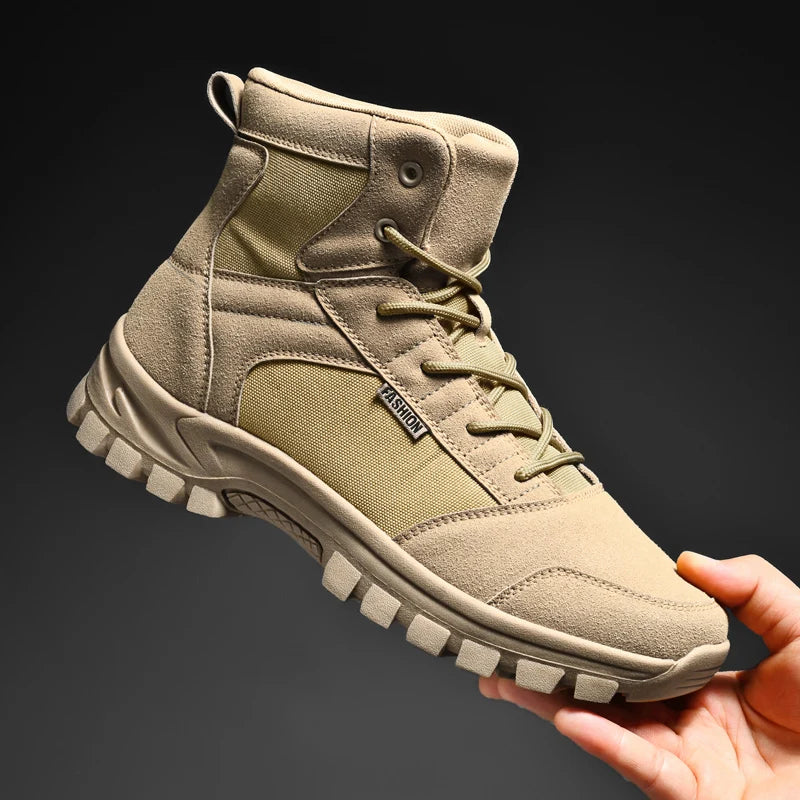 New Autumn-winter High-top Outdoor Boots - Desert Boots, Anti-slip and Wear-resistant Hiking Shoes, Mountaineering Shoes