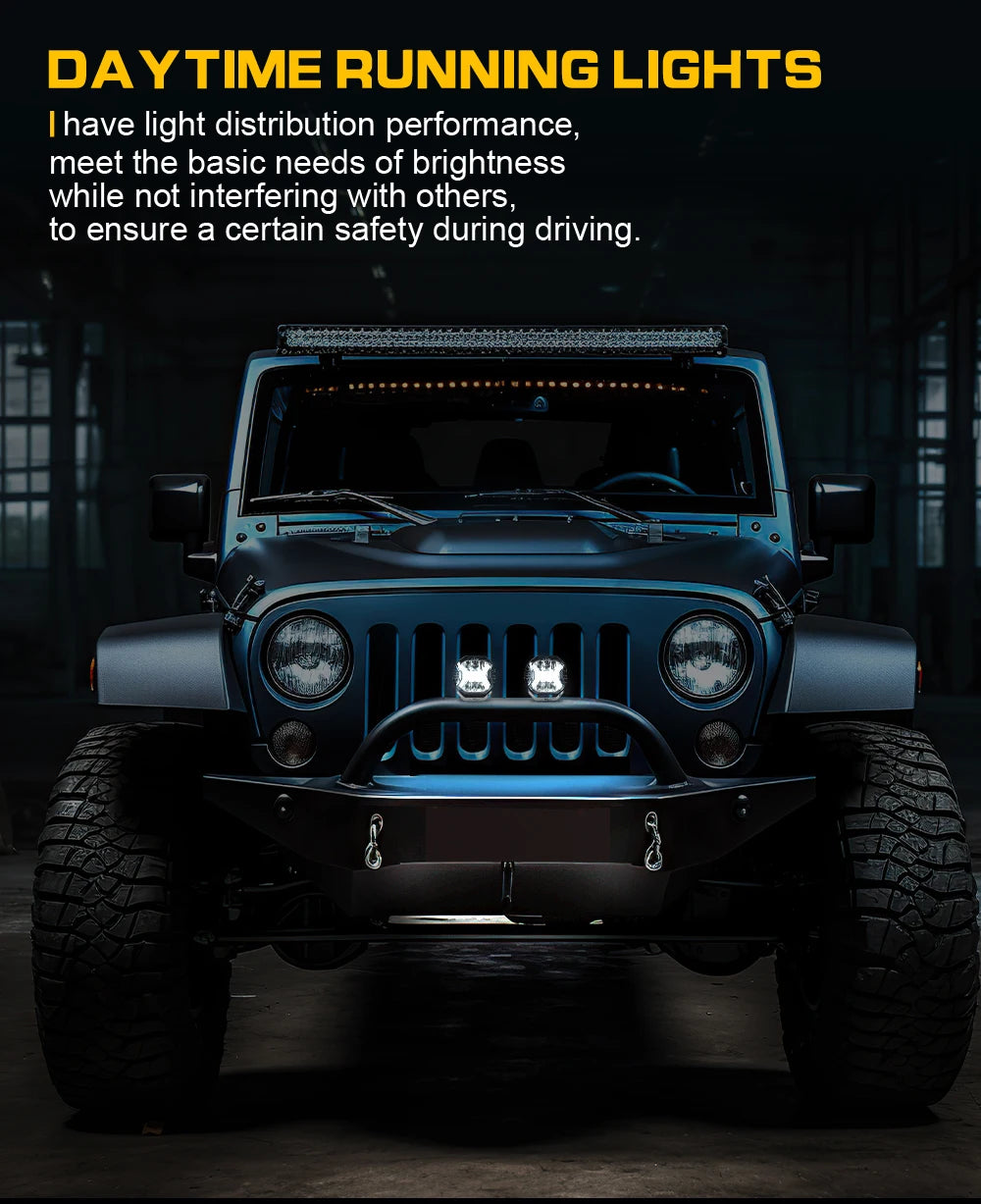 Emark Car LED Work Light bar 12V 24V Amber Drl Spot Light Bar for Truck Off Road 4x4 ATV UTV Boat Auxiliary Light for Motorcycle