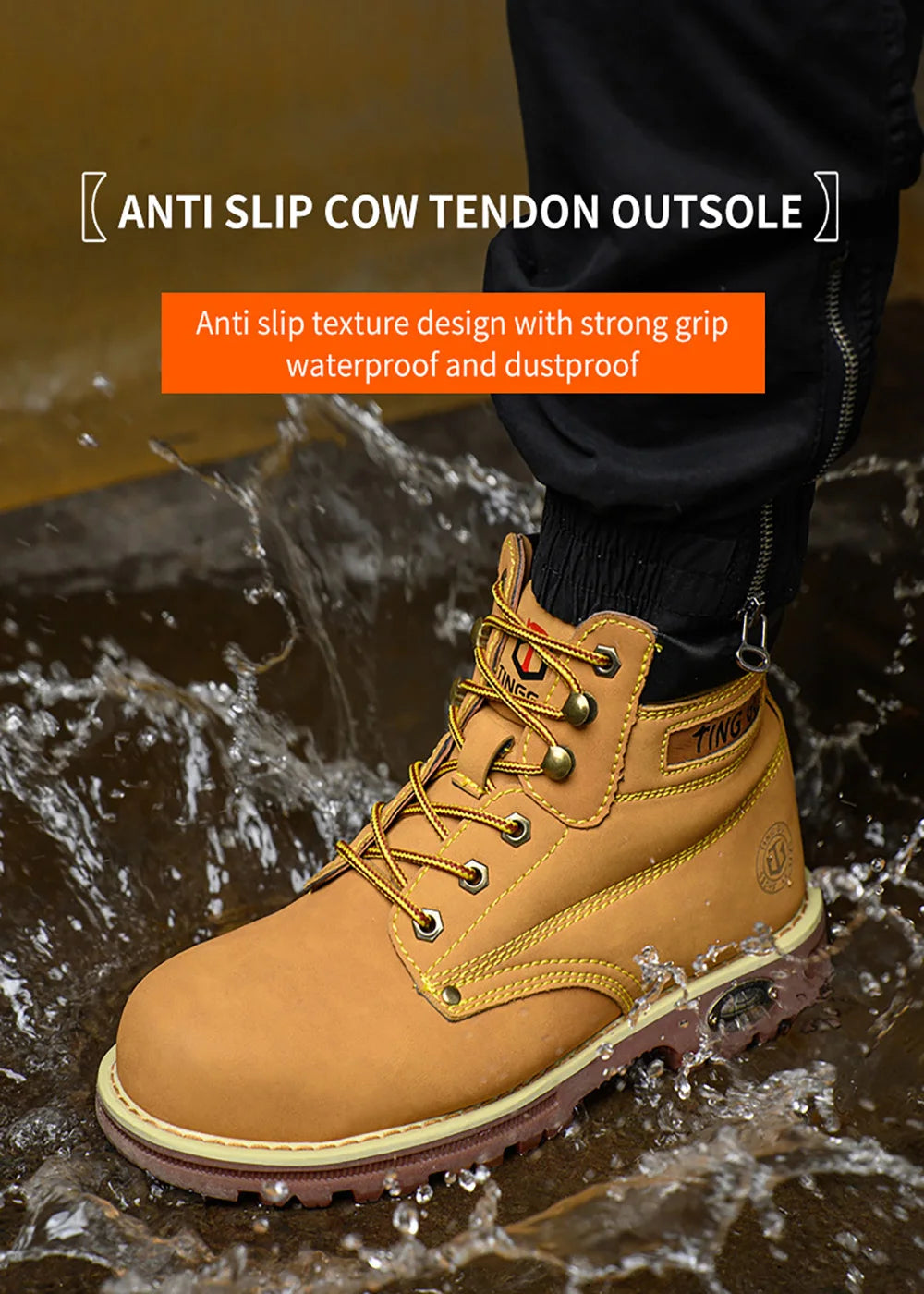 Waterproof Non-slip Boots - Leather Suede with anti-smash