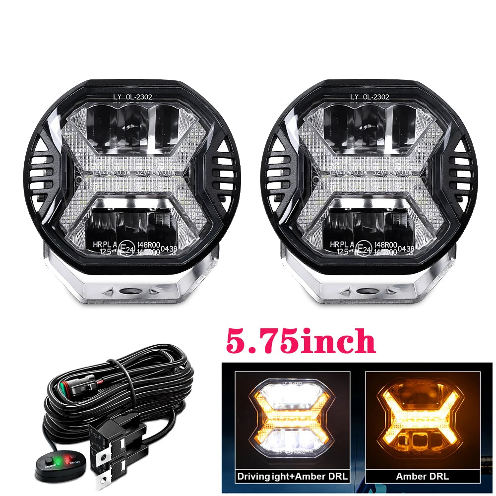 Emark Car LED Work Light bar 12V 24V Amber Drl Spot Light Bar for Truck Off Road 4x4 ATV UTV Boat Auxiliary Light for Motorcycle