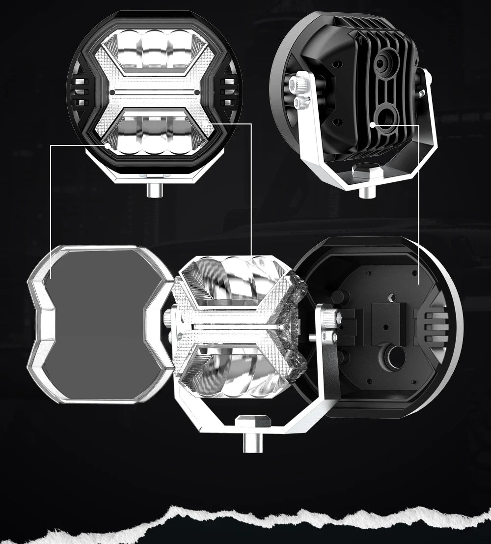 Emark Car LED Work Light bar 12V 24V Amber Drl Spot Light Bar for Truck Off Road 4x4 ATV UTV Boat Auxiliary Light for Motorcycle