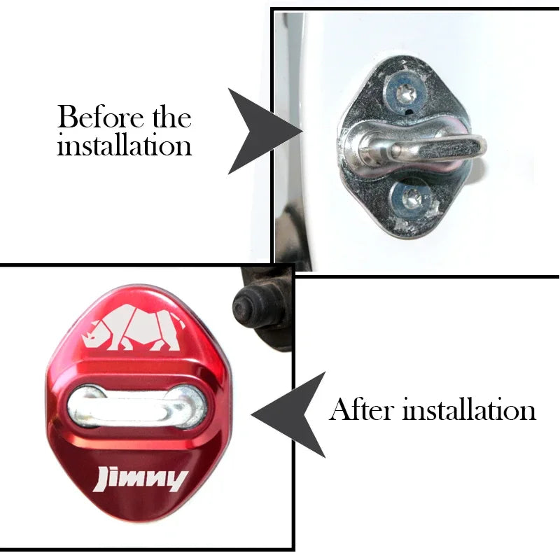 Car Door Lock Anti-rust Cover Badge Decoration for Suzuki Jimny JB64 JB64W JB74 JB74W 2018-2022 Protection Stickers Accessories