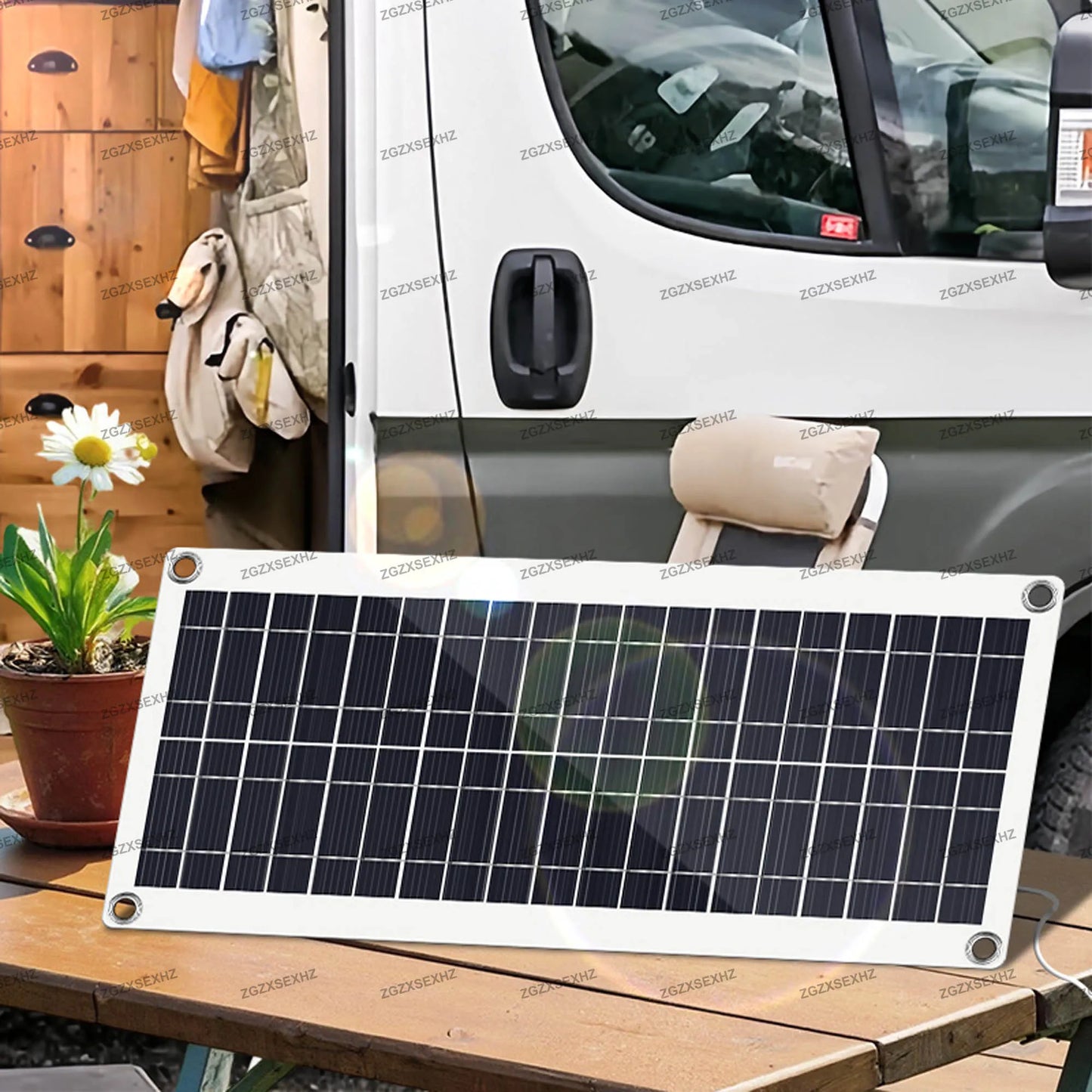 200W Solar Panel Kit, Portable Monocrystalline Solar Charger with Controller for Power Bank.