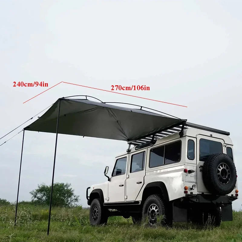 Universal Car Side Canopy Awning Aluminum 270*240cm Rear Tarp
