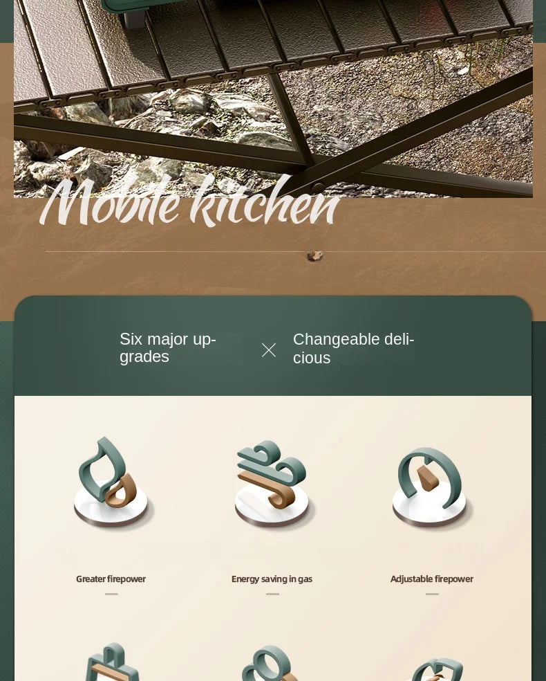 Camping Stove Gas Portable Windbreak Foldable