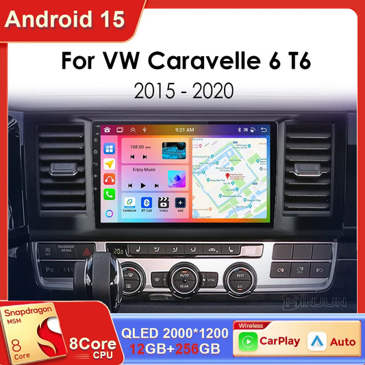 Android 15 Car Radio For VW Volkswagen Caravelle 6 T6 2015 - 2020 4G QLED