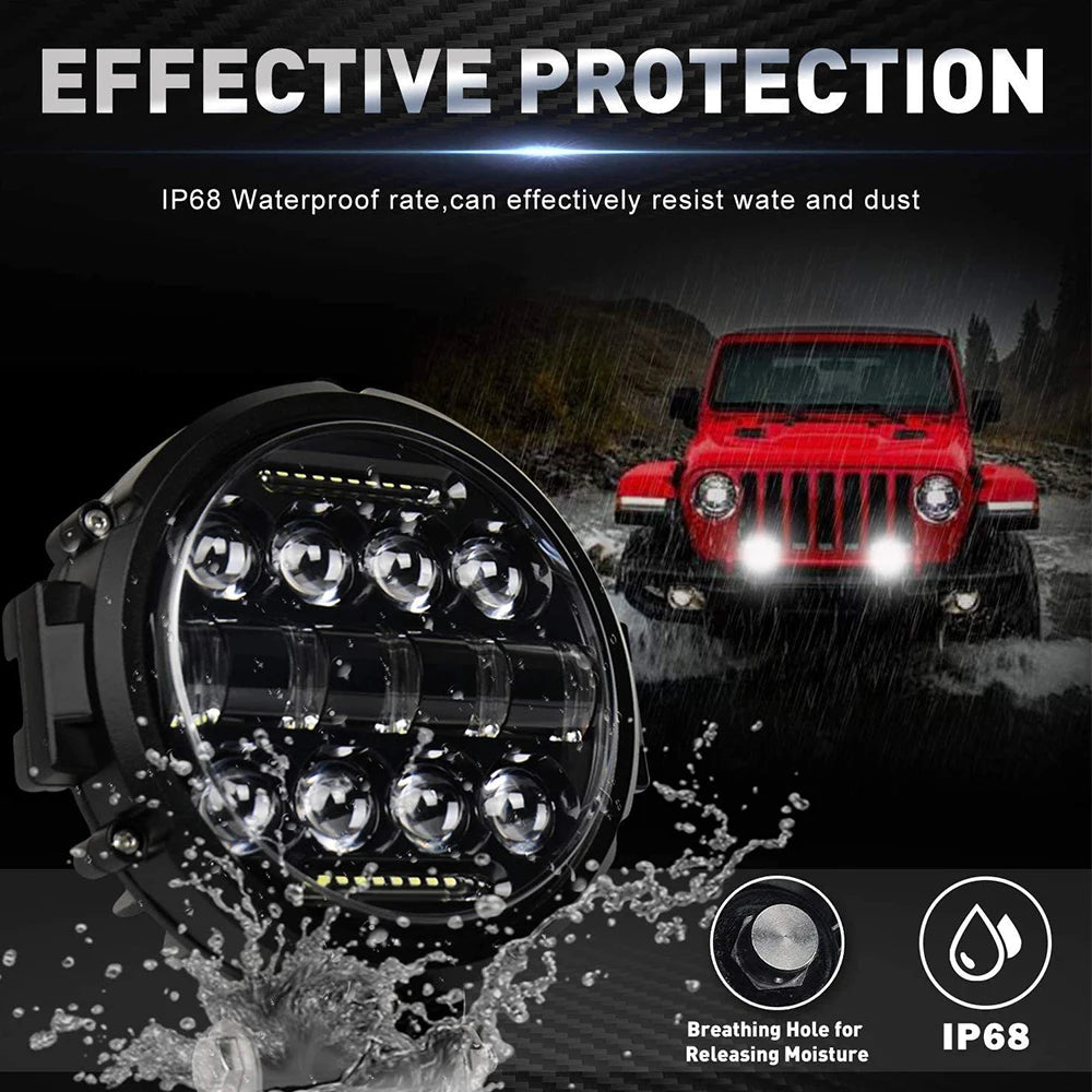 7 Inch 150W Round Spot LED Pods Light Bar High/Low Beam DRL led work Driving Lamp for Truck Jeep Off Road SUV UTV ATV Fog LED