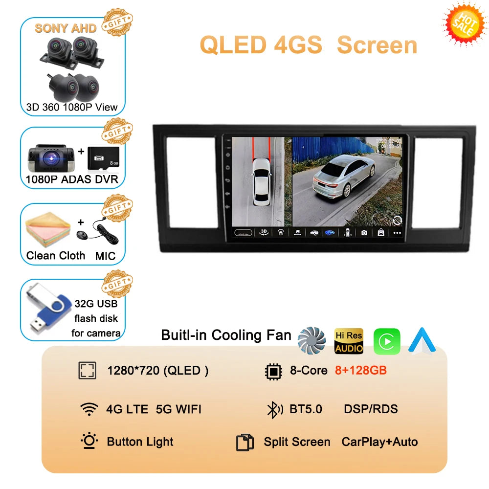 CERTIFIED - Android 15 Car Radio For VW Volkswagen Caravelle 6 T6 2015 - 2020 QLED Screen