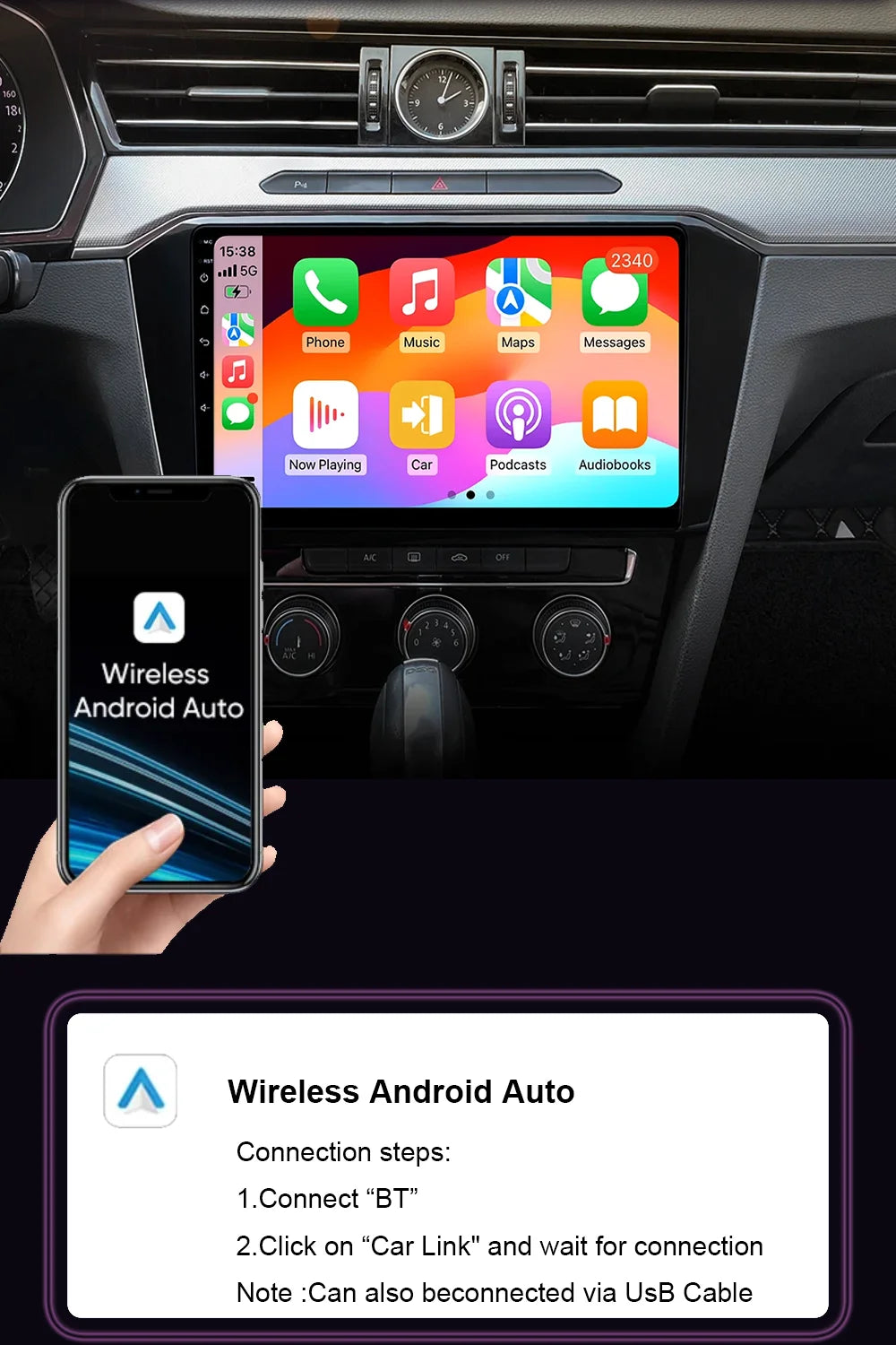 Android 15 Car Radio For VW Volkswagen Caravelle 6 T6 2015 - 2020 4G QLED