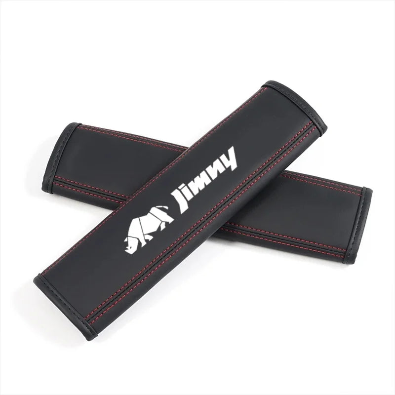 2Pcs Car Accessories for Suzuki Jimny Emblem 2015-2021 Leather Seat Belt Shoulder Cover Protection