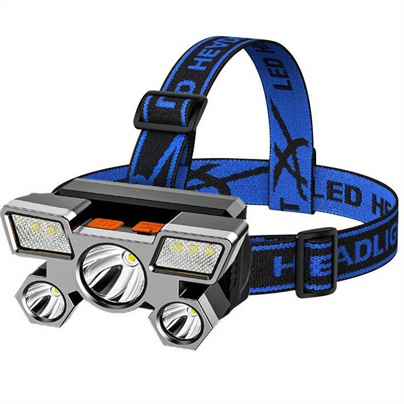 Dericam USB Rechargeable Headlamp Portable 5LED Headlight.